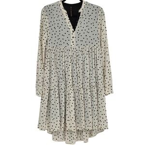 Manila Grace Women's 38‎ / 4 Tiered Dress Polka Dot Long Sleeve Made in Italy